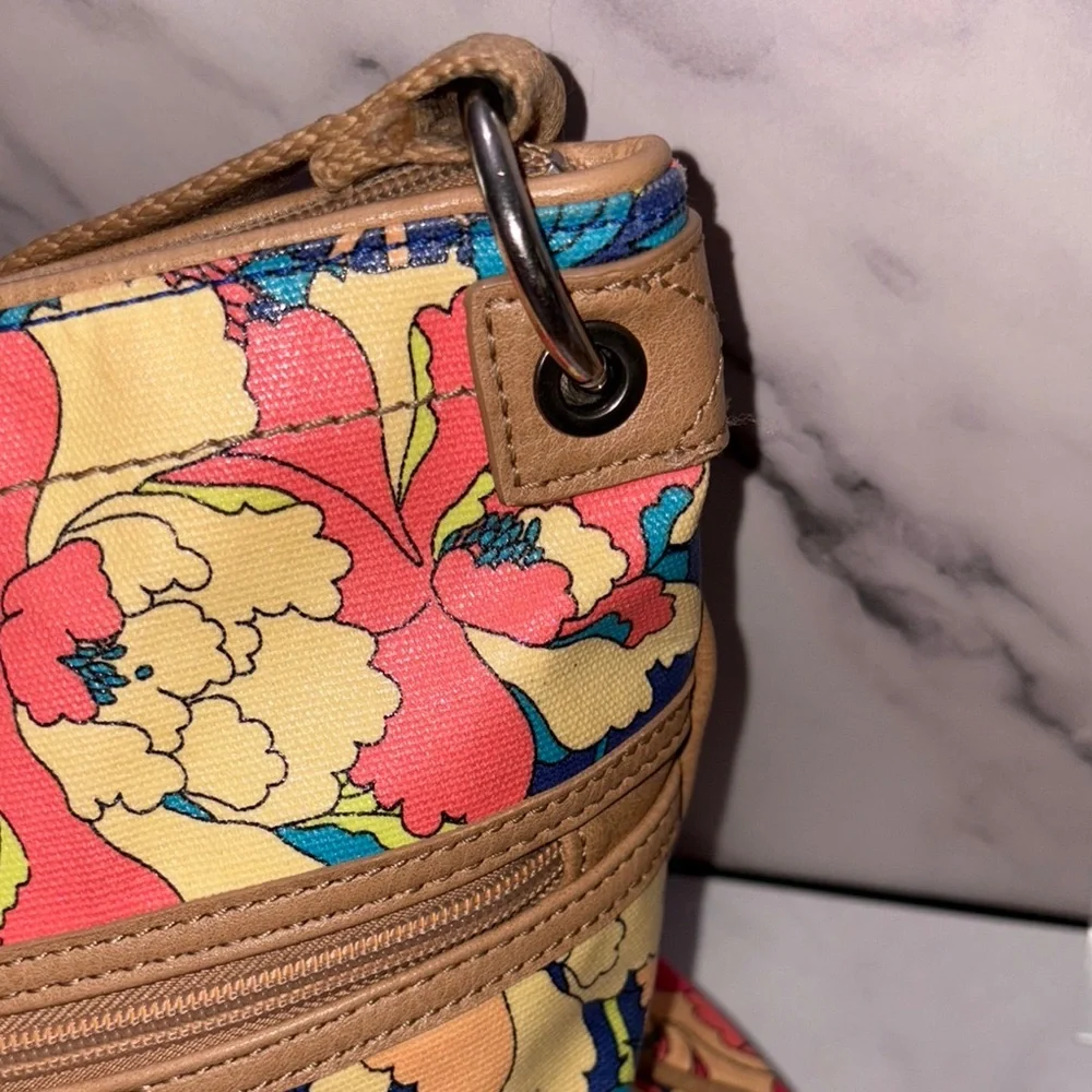 Sakroots Artist Circle Flat Crossbody Navy Spirit Desert Floral Boho - Picture 3 of 14
